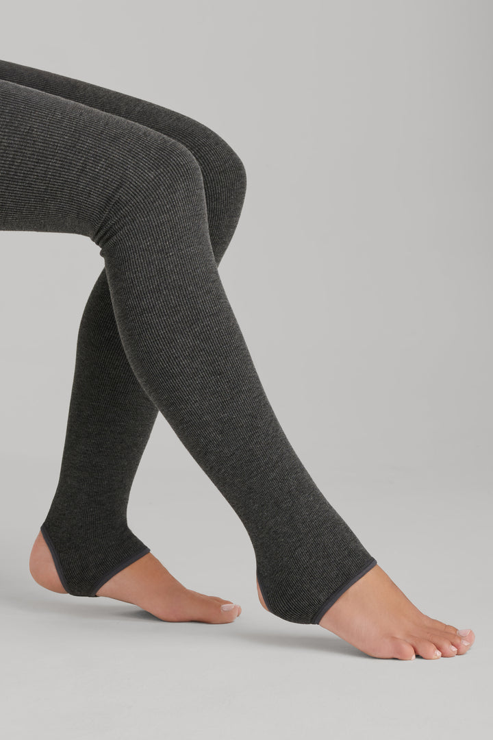 Soft Rib Stirrup Leggings with Belly Support